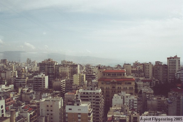 Beirut seen to the south from the tower of the Crown Plaza in Hamra